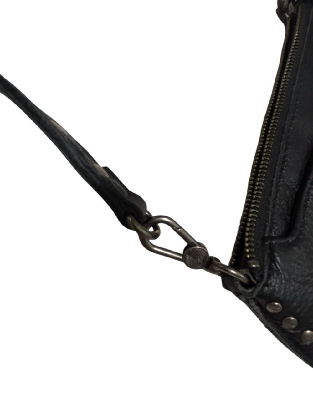 The Sak Black Leather Crossbody Bag Purse Studded Adjustable Removable Strap - Picture 8 of 10